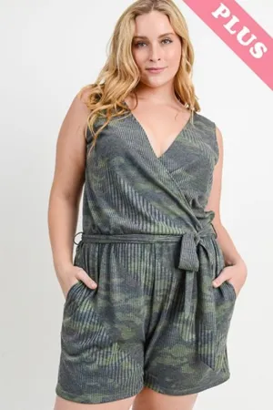 Plus Camouflage Tank Romper