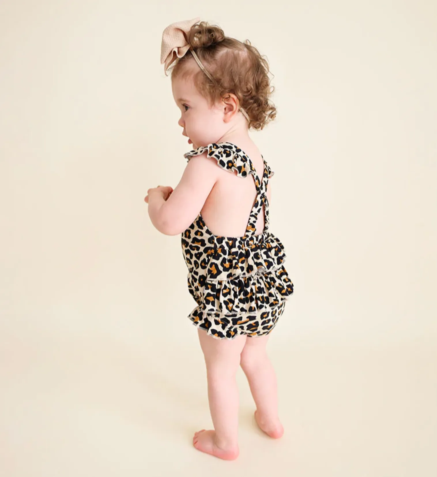 Posh Peanut Lana Leopard Bubble Romper