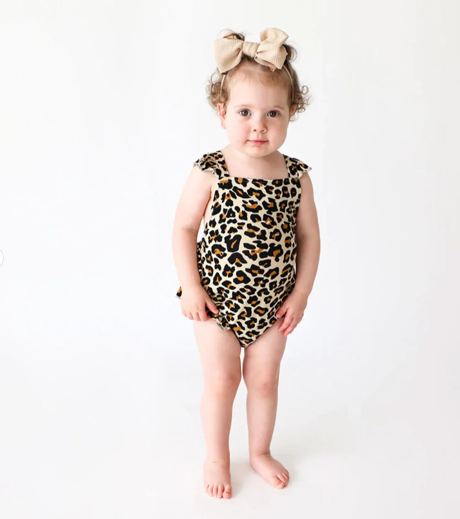 Posh Peanut Lana Leopard Bubble Romper