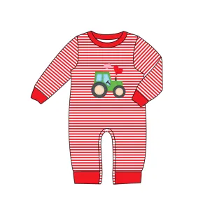 pre-orderLR0846 baby boy Truck Hearts Valentine's Day zipper romper