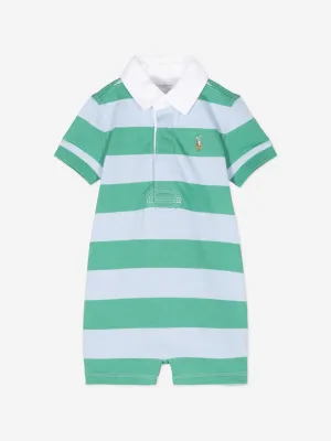 Ralph Lauren Baby Boys Striped Rugby Romper in Multicolour