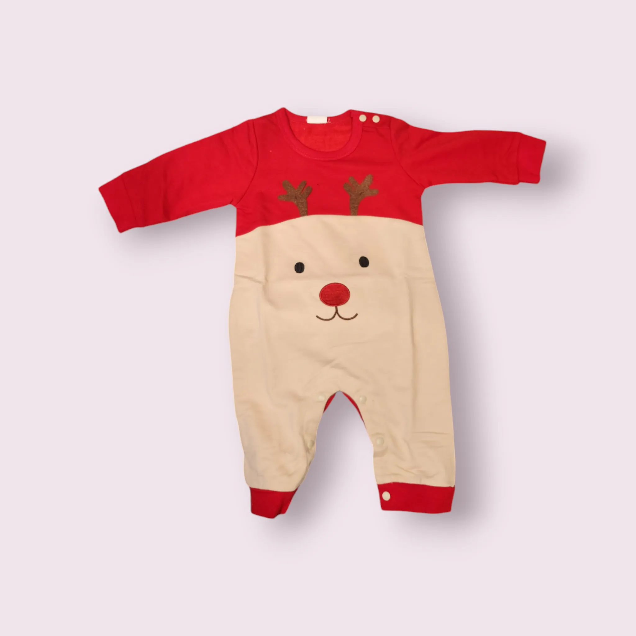 Red Reindeer Romper Set