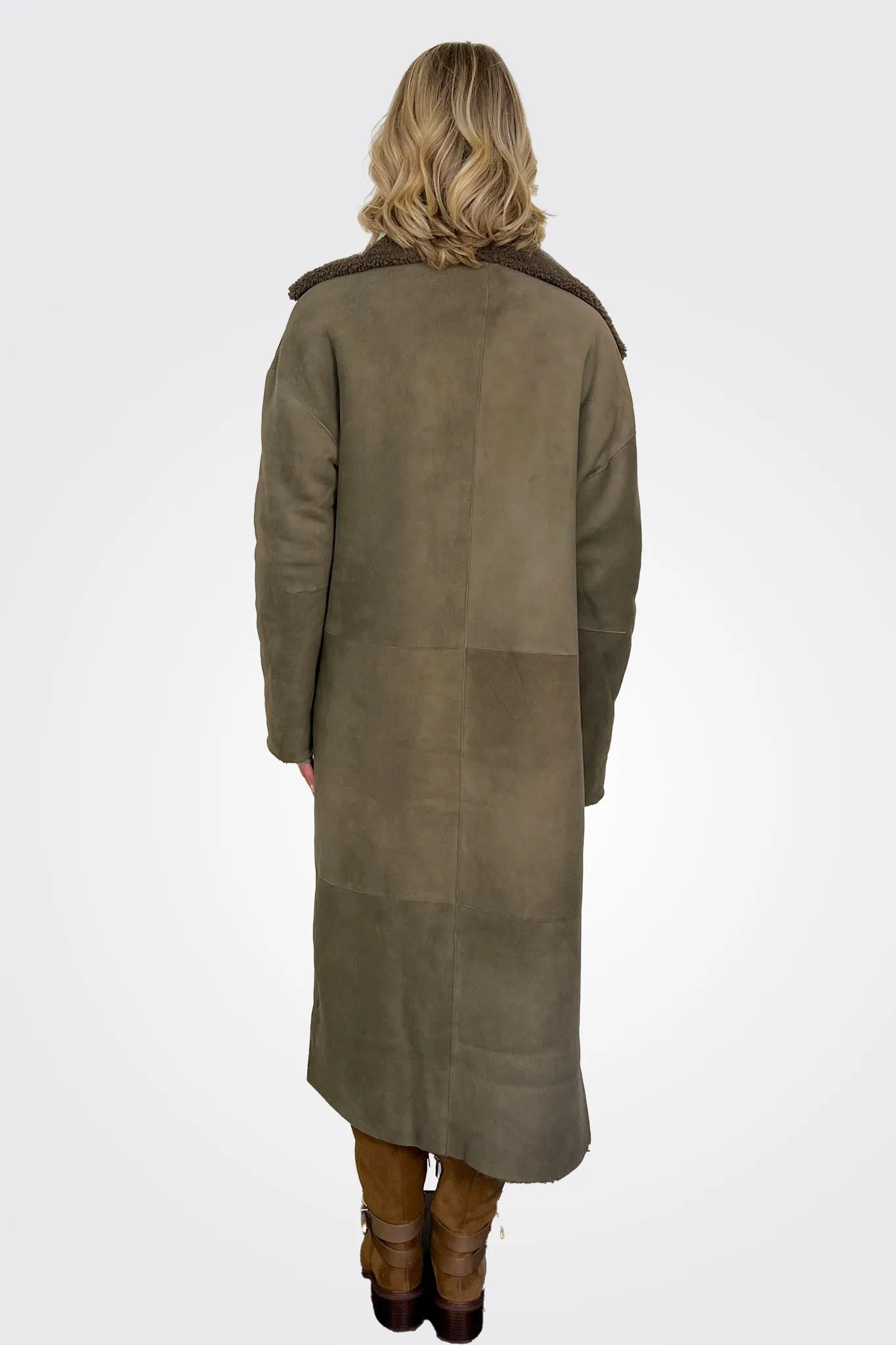 Reversible Shearling Coat - Deep Forest