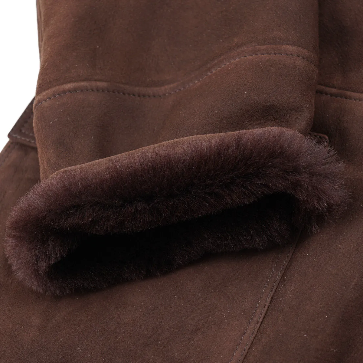 Rifugio Shearling Leather Travel Coat