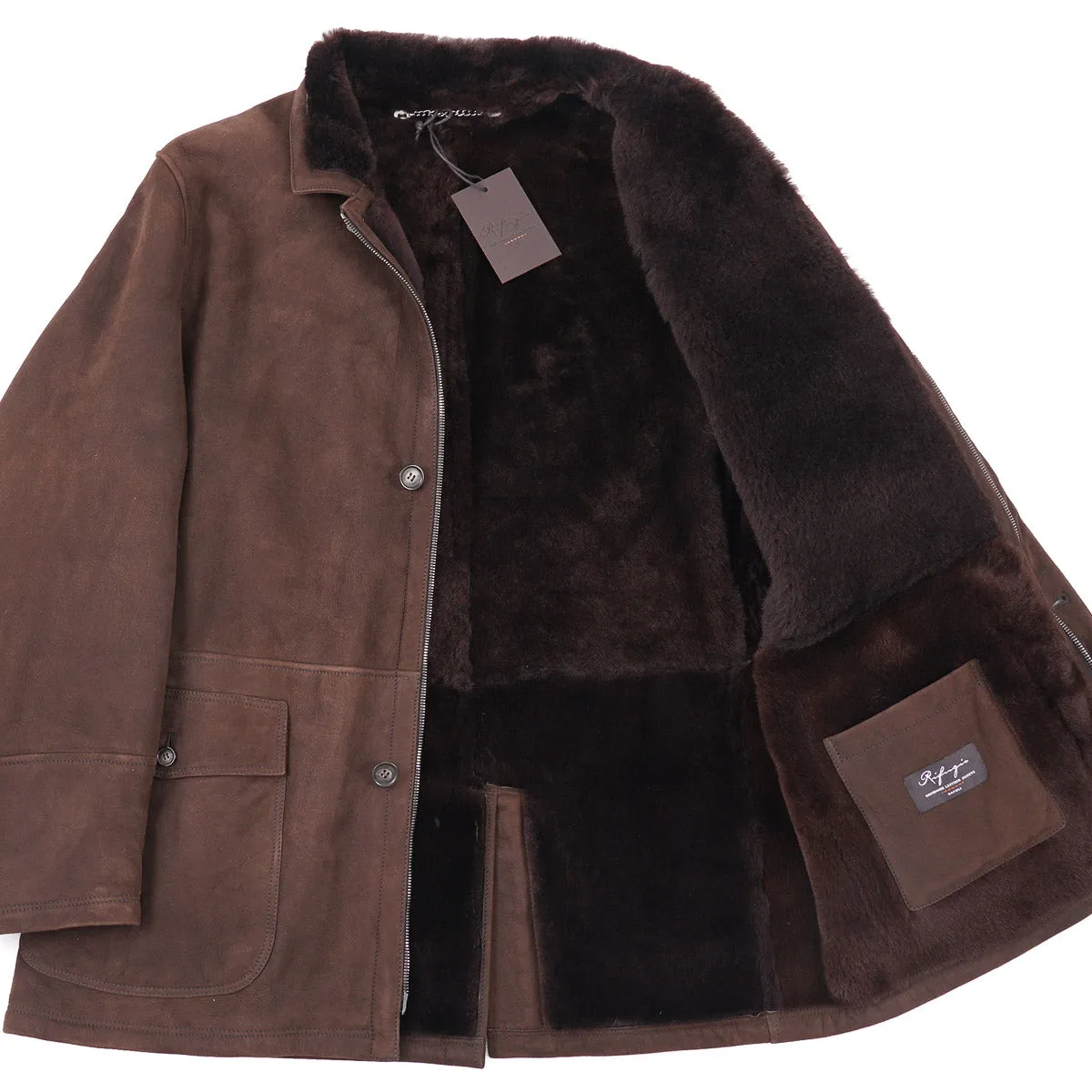 Rifugio Shearling Leather Travel Coat