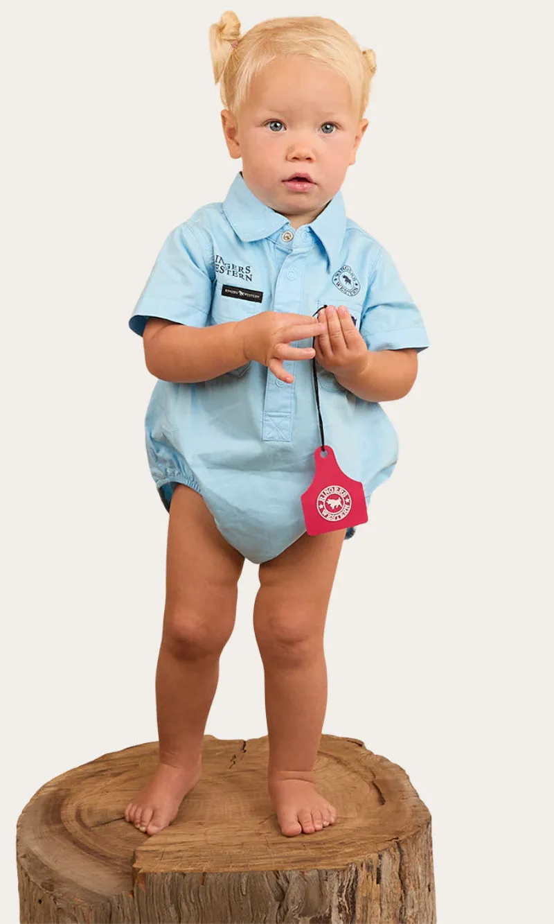 Ringers Babies Short Sleeve Work Shirt Romper, More Colours