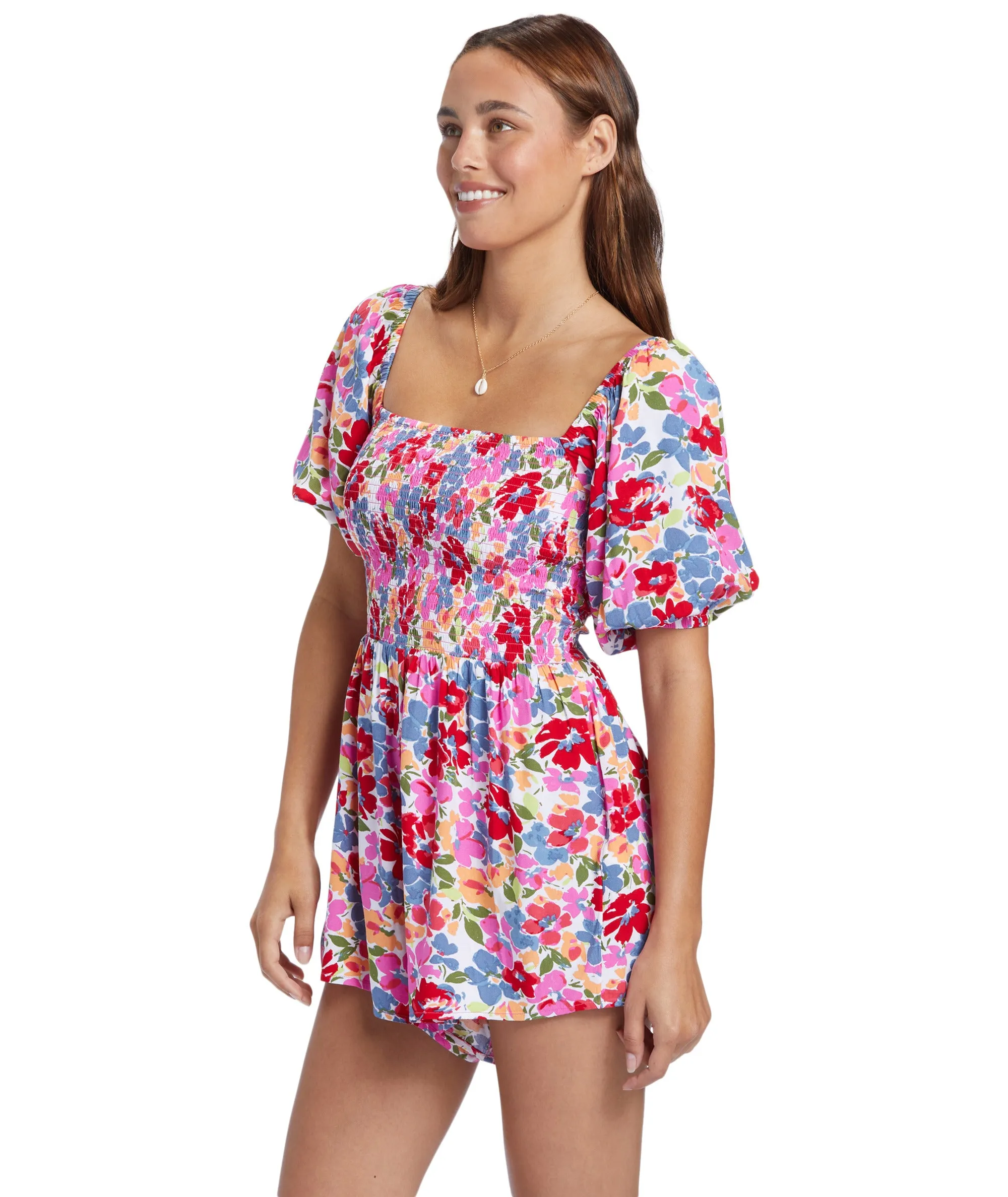 Roxy Barefoot Babe Romper-Shocking Pink Bloomin Babe