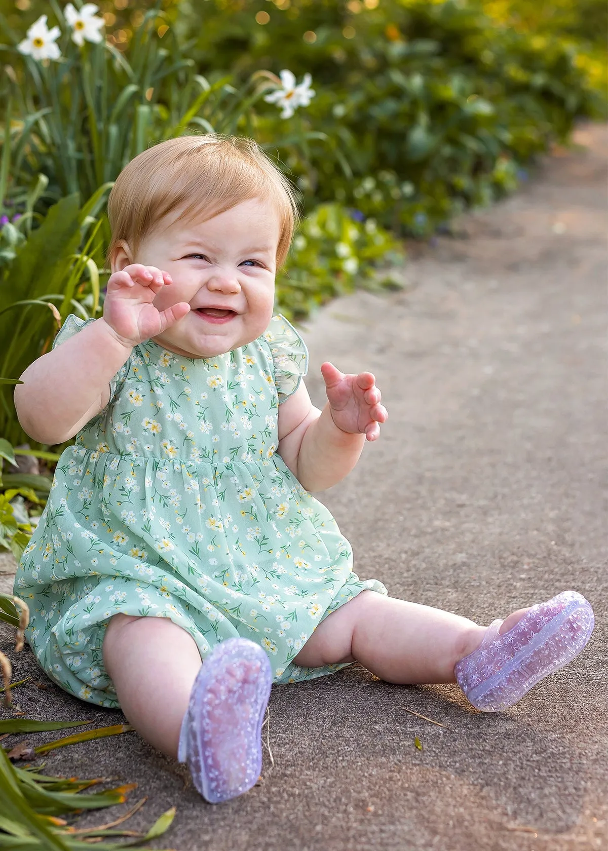 Sage Garden Party Woven Romper