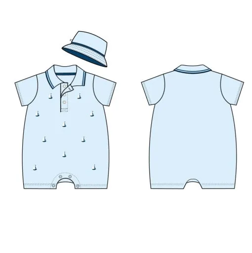 Sailboat Romper-Hat