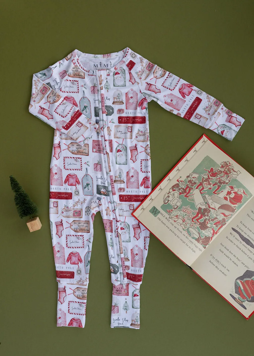 Santa Stop | Bamboo Zip Romper