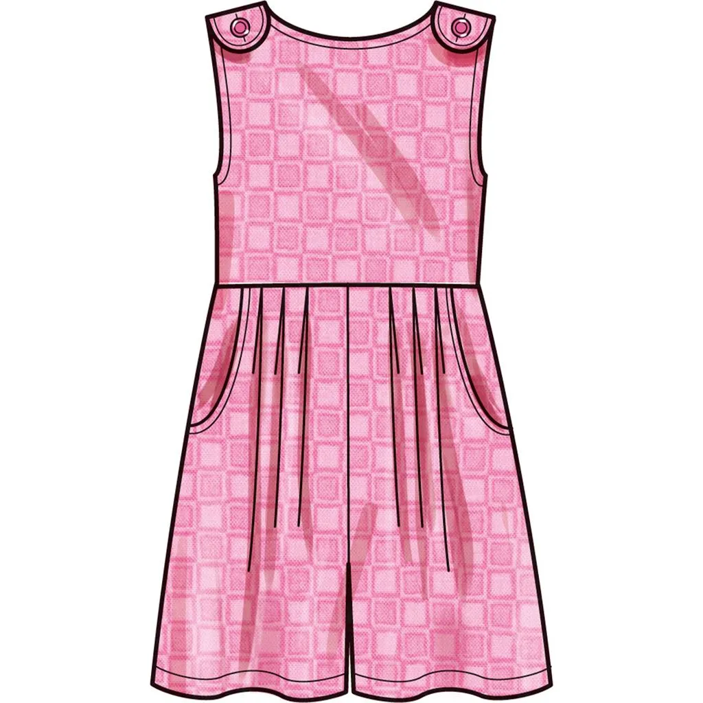 Simplicity Sewing Pattern S9617 Children's and Girls' Jumpsuit, Romper and Dress