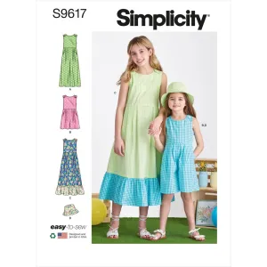 Simplicity Sewing Pattern S9617 Children's and Girls' Jumpsuit, Romper and Dress