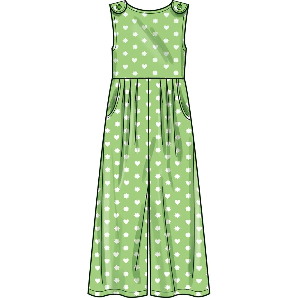 Simplicity Sewing Pattern S9617 Children's and Girls' Jumpsuit, Romper and Dress