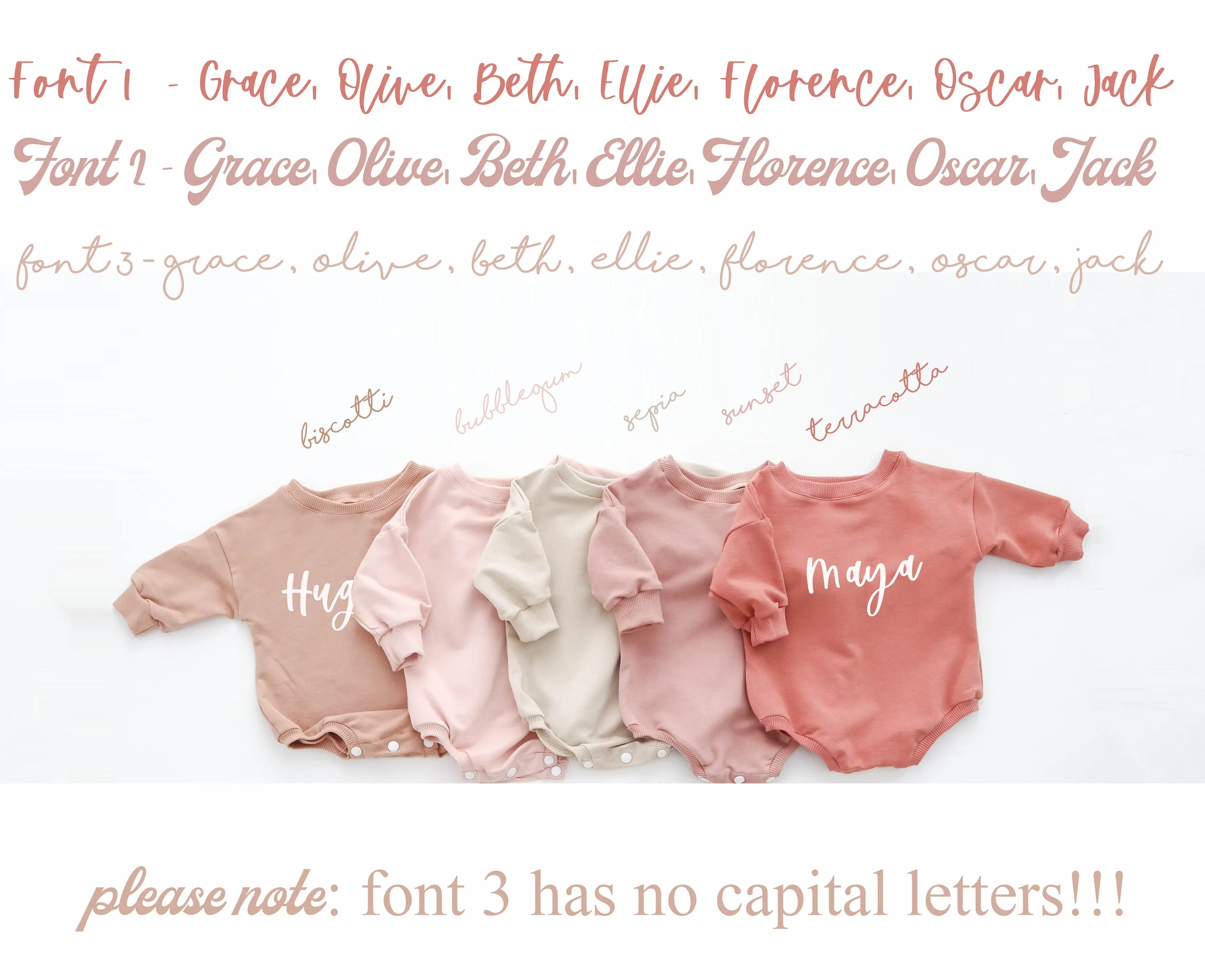 Sky PERSONALISED sweatshirt romper. { 3 FONTS }