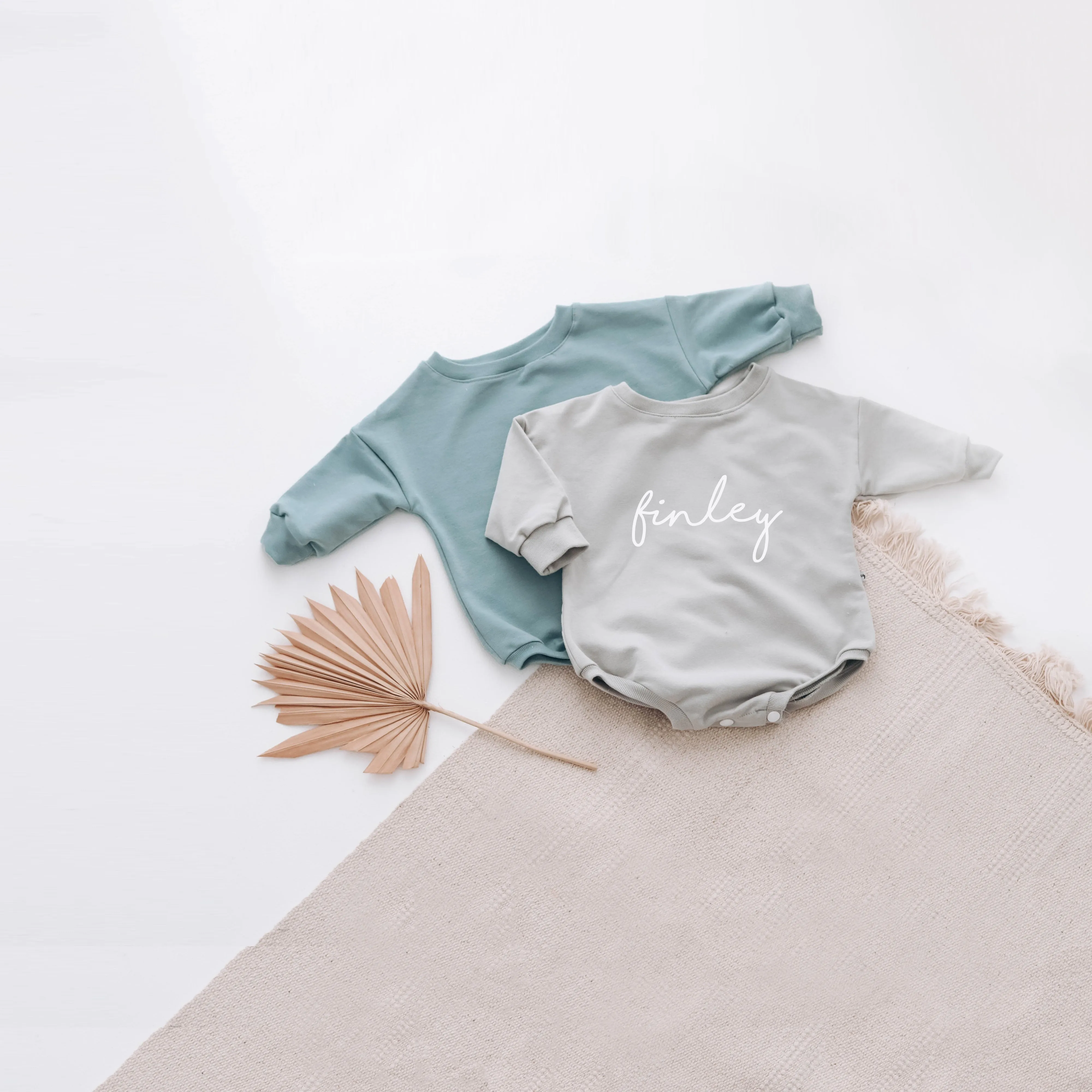 Sky PERSONALISED sweatshirt romper. { 3 FONTS }