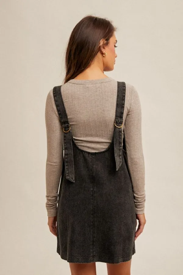 Snow Washed Overall Dress