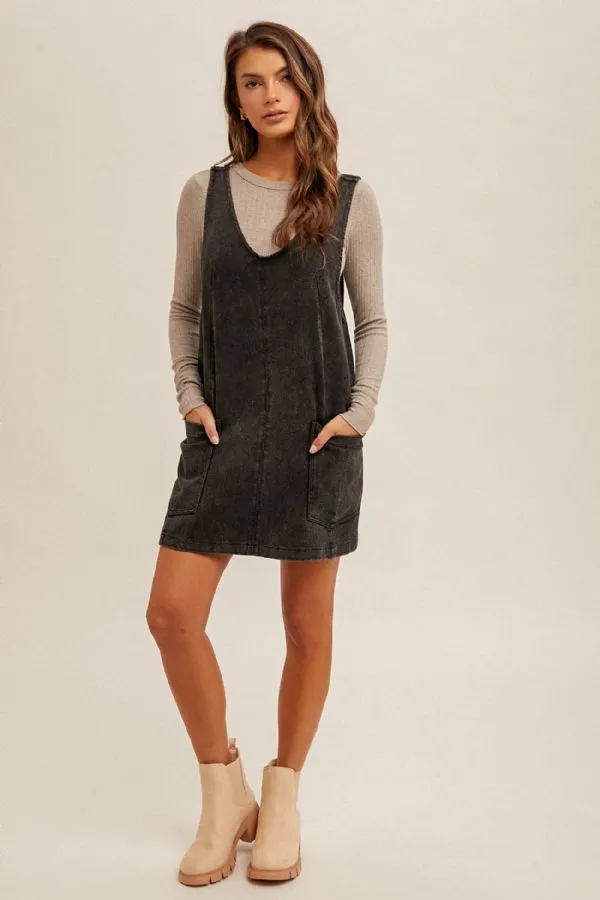 Snow Washed Overall Dress