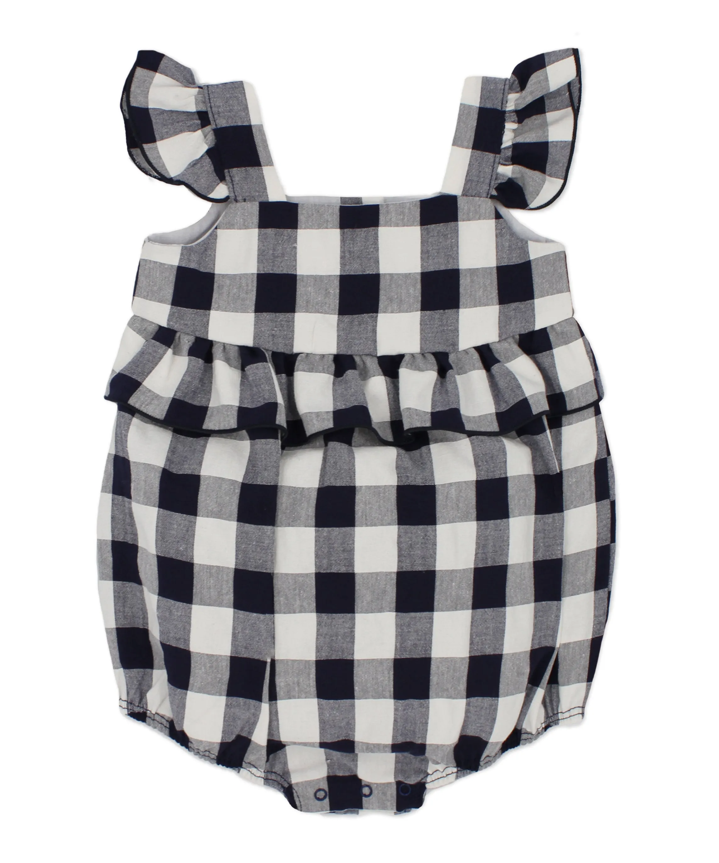 SS24 Rapife Baby Girls Navy Blue & White Check Romper