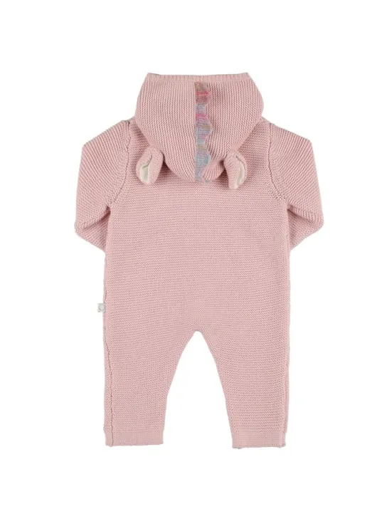 Stella McCartney Kids   Cable organic cotton knit romper 