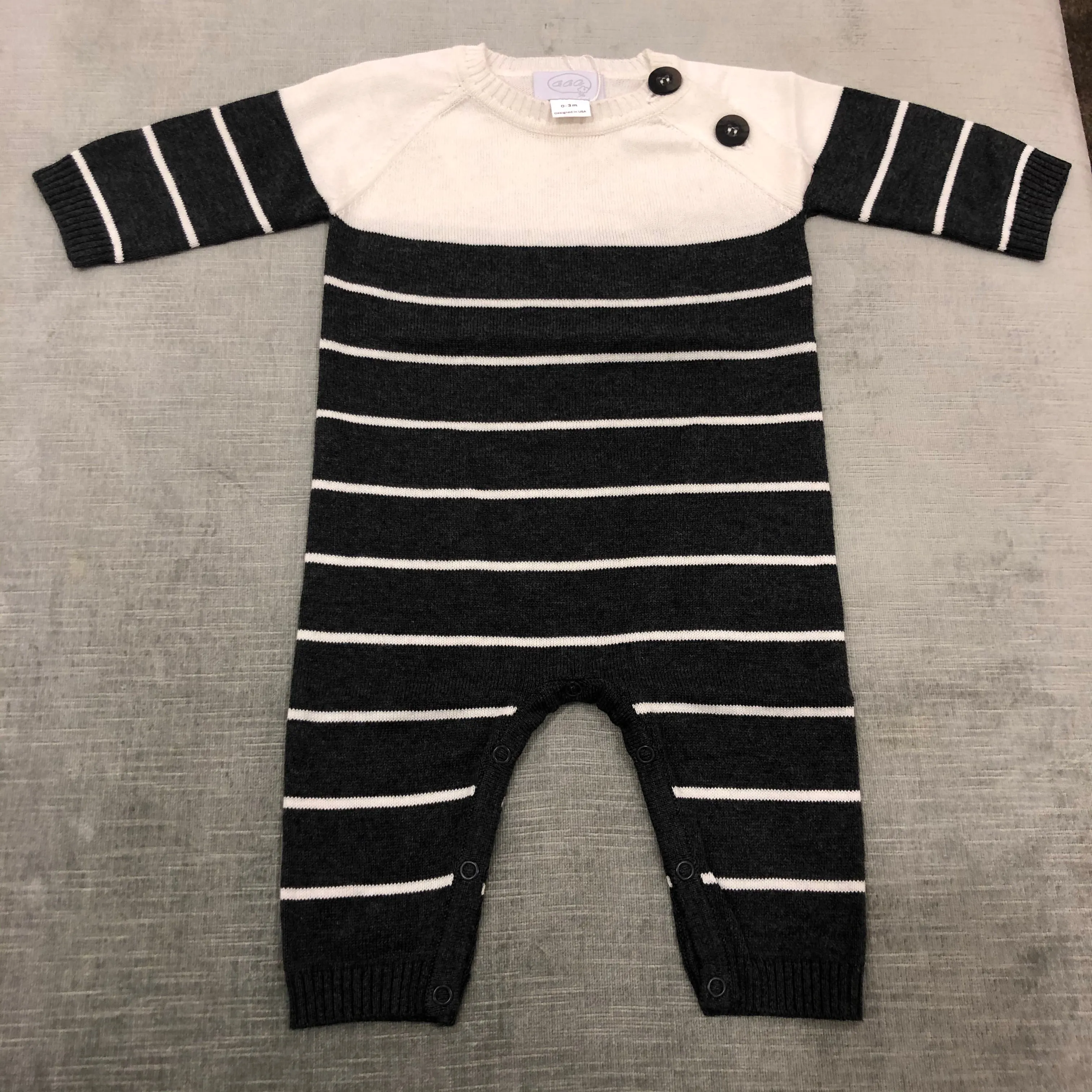 Striped Knit Coverall