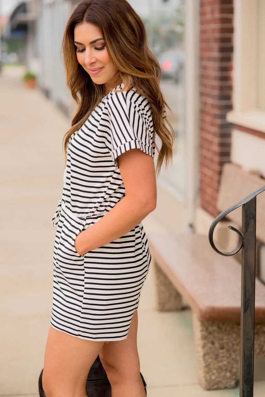 Striped Tie Romper