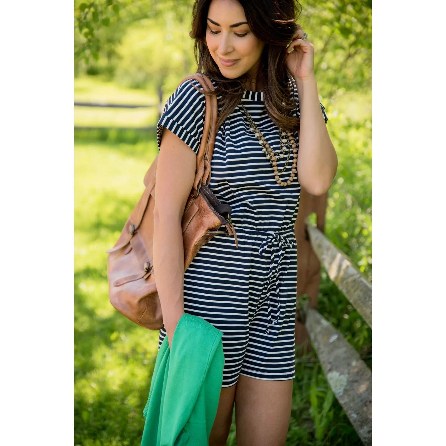 Striped Tie Romper