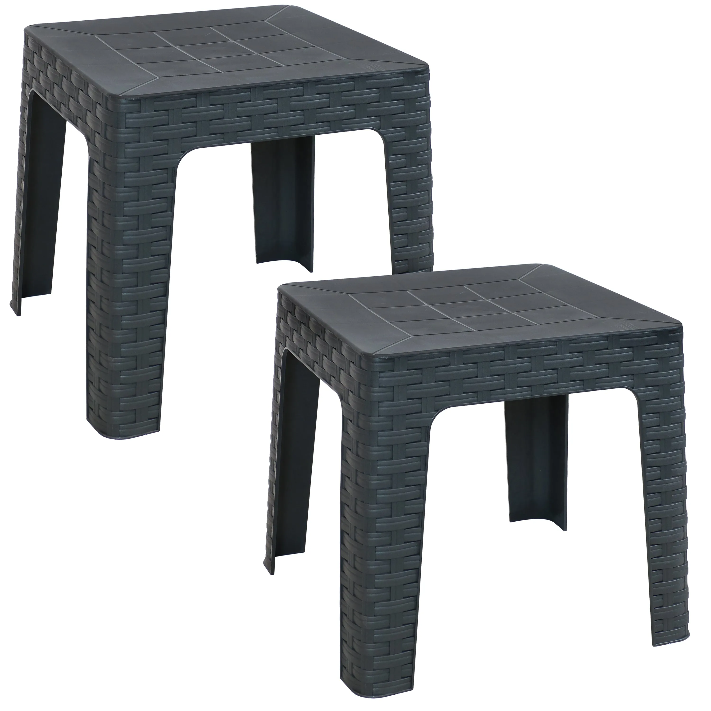 Sunnydaze 18" Plastic Square Patio Side Table