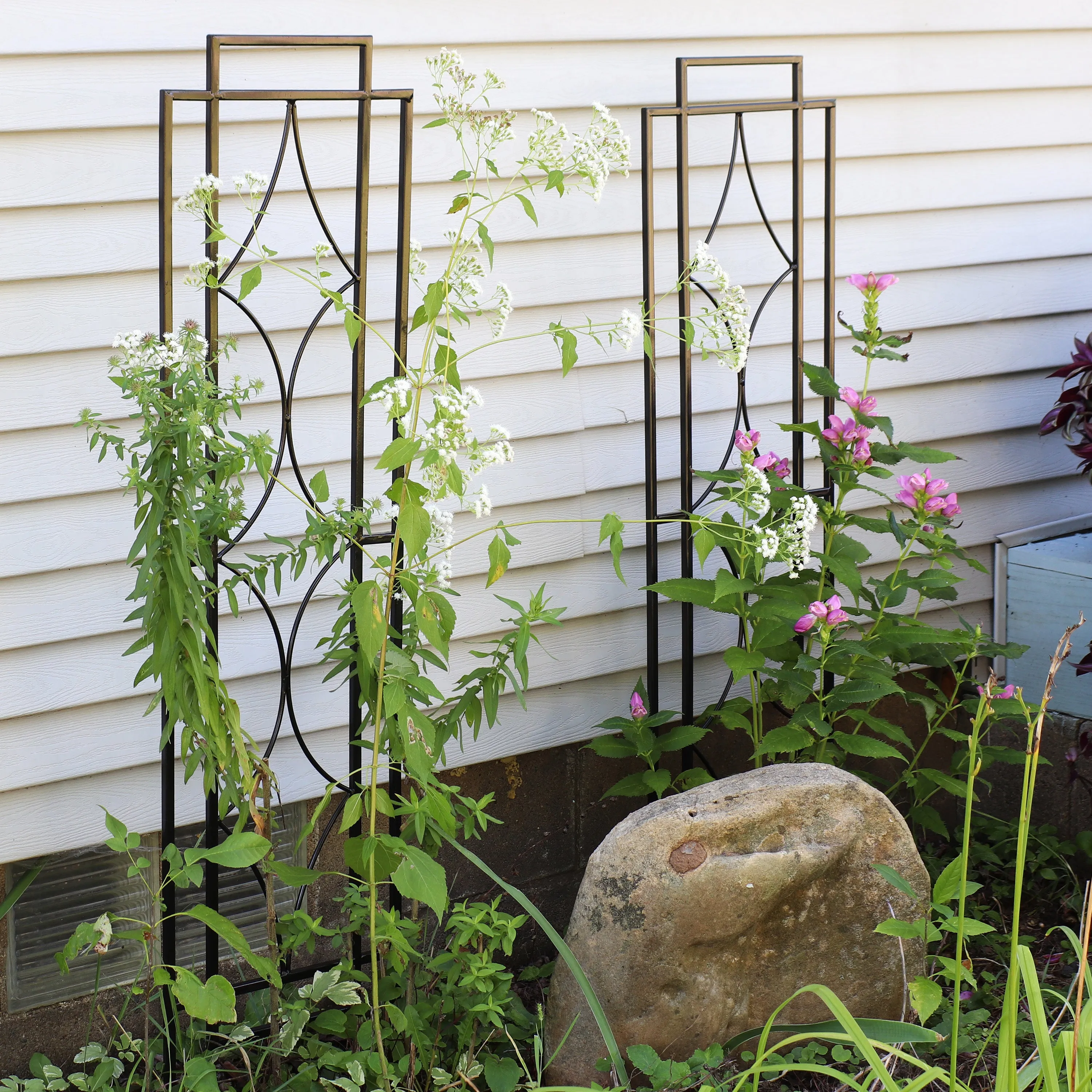 Sunnydaze 2-Piece Chic Diamonds Garden Trellis for Climbing Plants