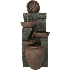 Sunnydaze Cascading Earthenware Pottery Stream Fountain - 39" H