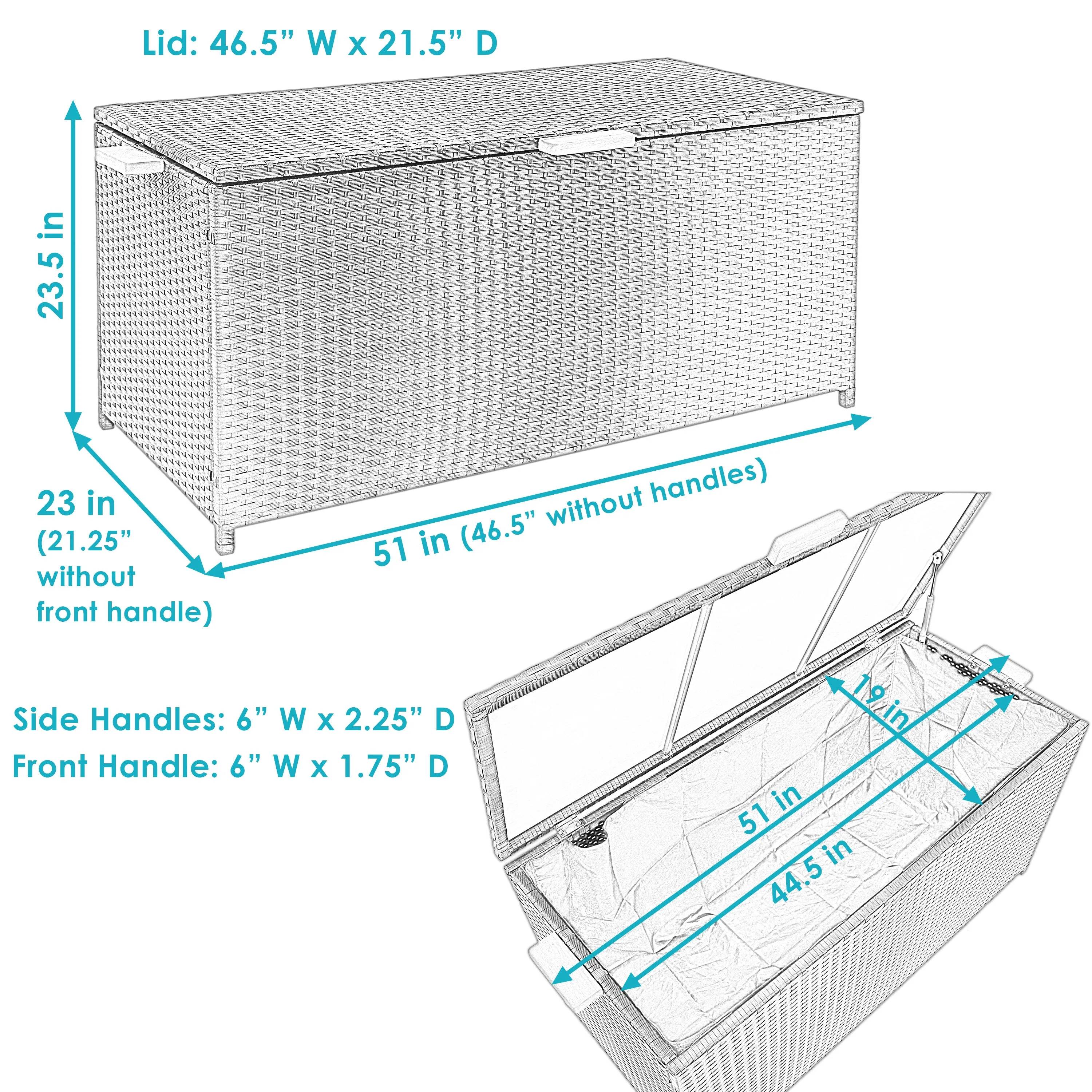 Sunnydaze Indoor/Outdoor Resin Rattan 75-Gallon Deck Box