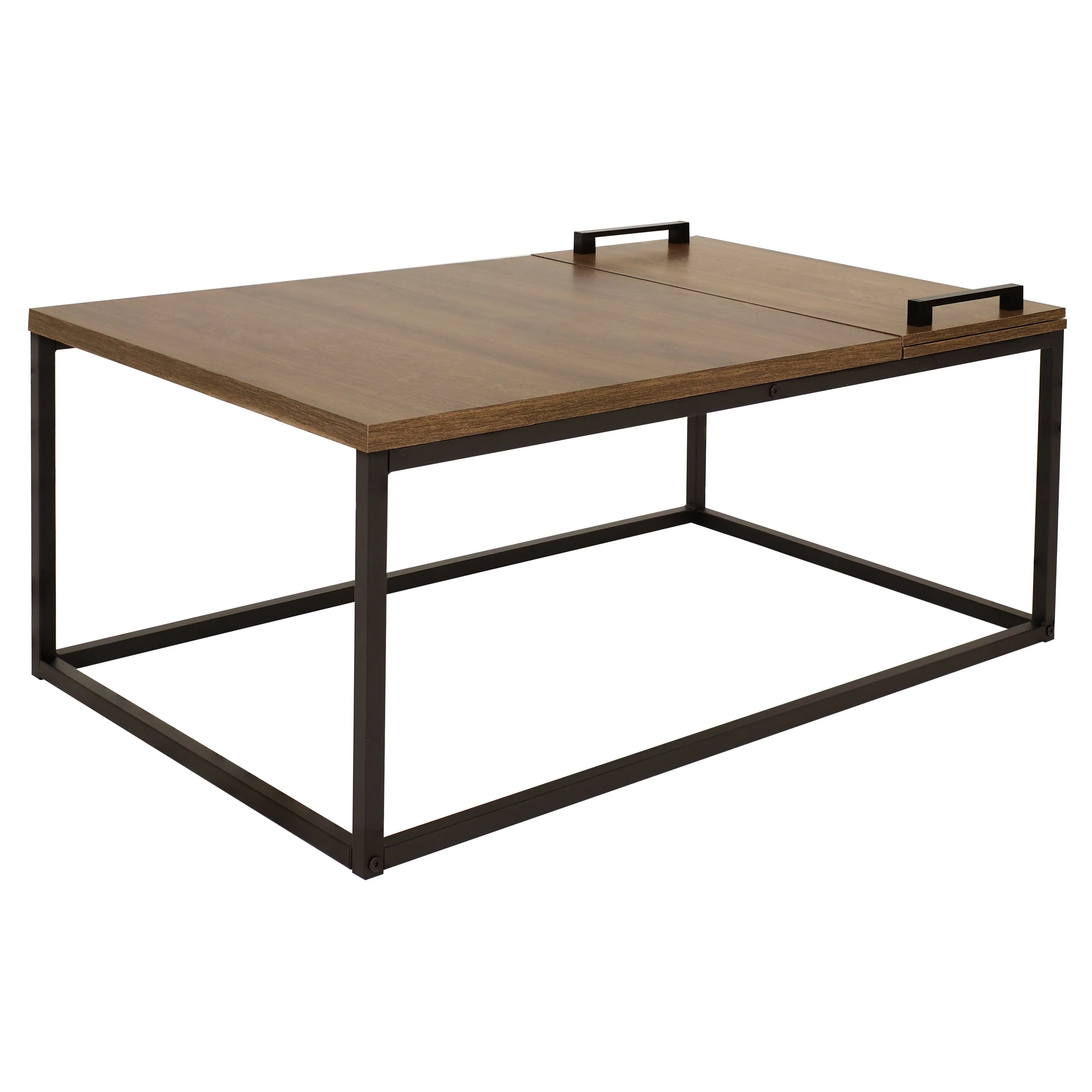 Sunnydaze Industrial Coffee Table with Serving Tray - 39" W