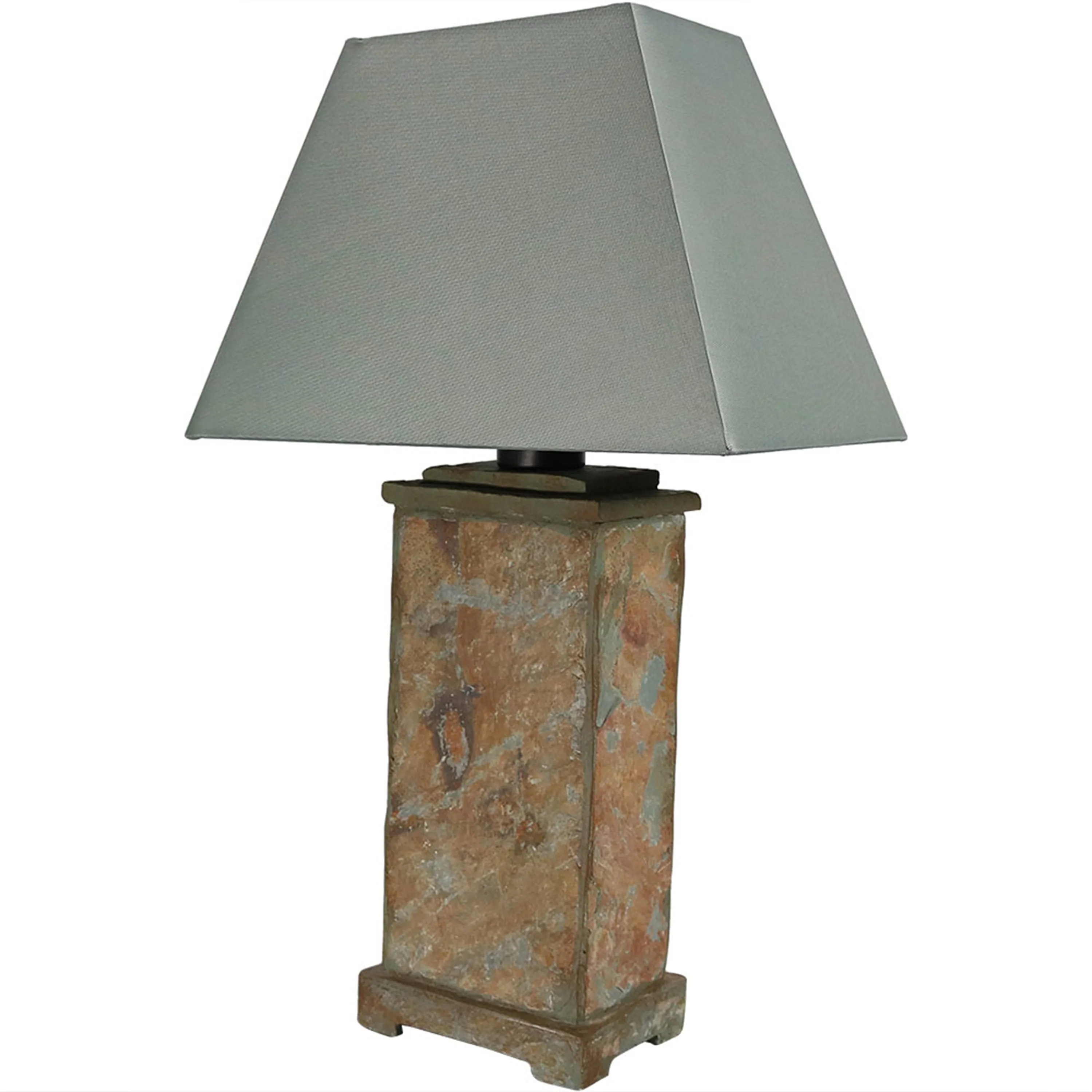 Sunnydaze Natural Slate Outdoor Table Lamp - 24" H