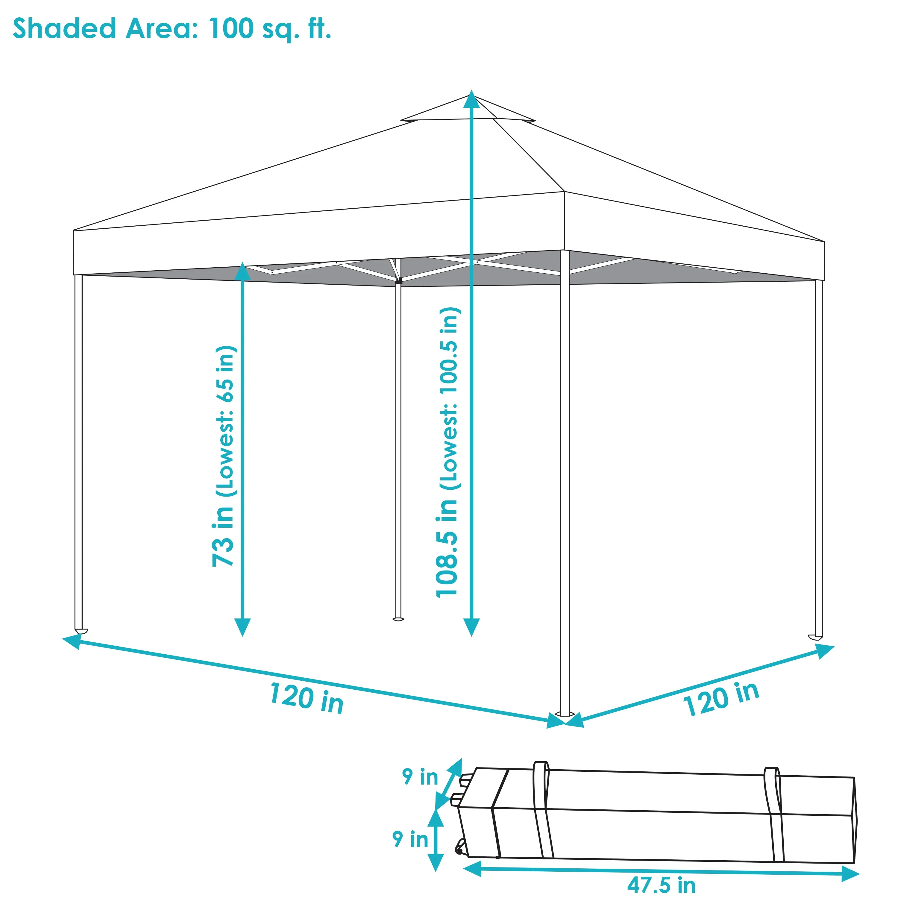 Sunnydaze Premium Pop-Up Canopy with Rolling Carry Bag