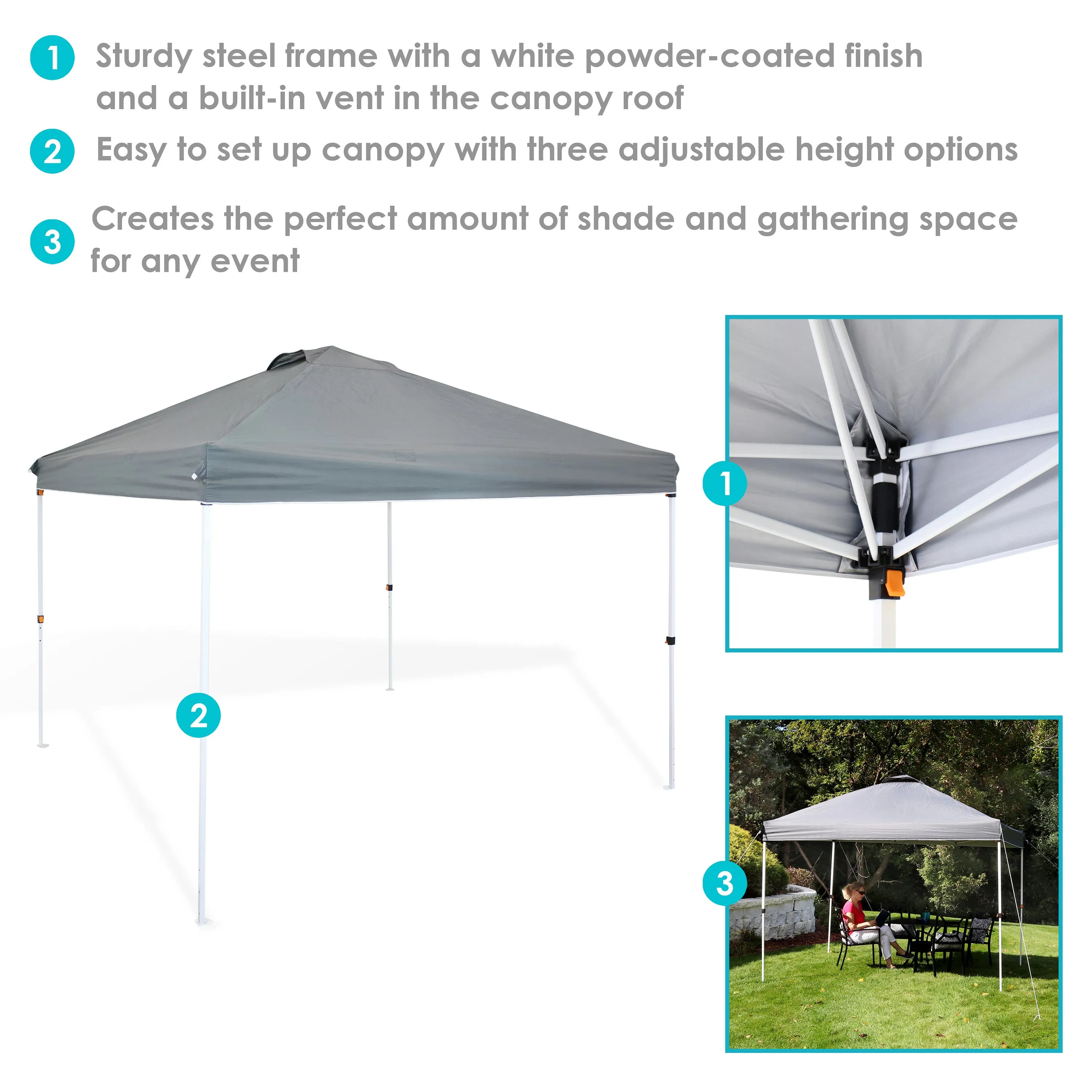 Sunnydaze Premium Pop-Up Canopy with Rolling Carry Bag