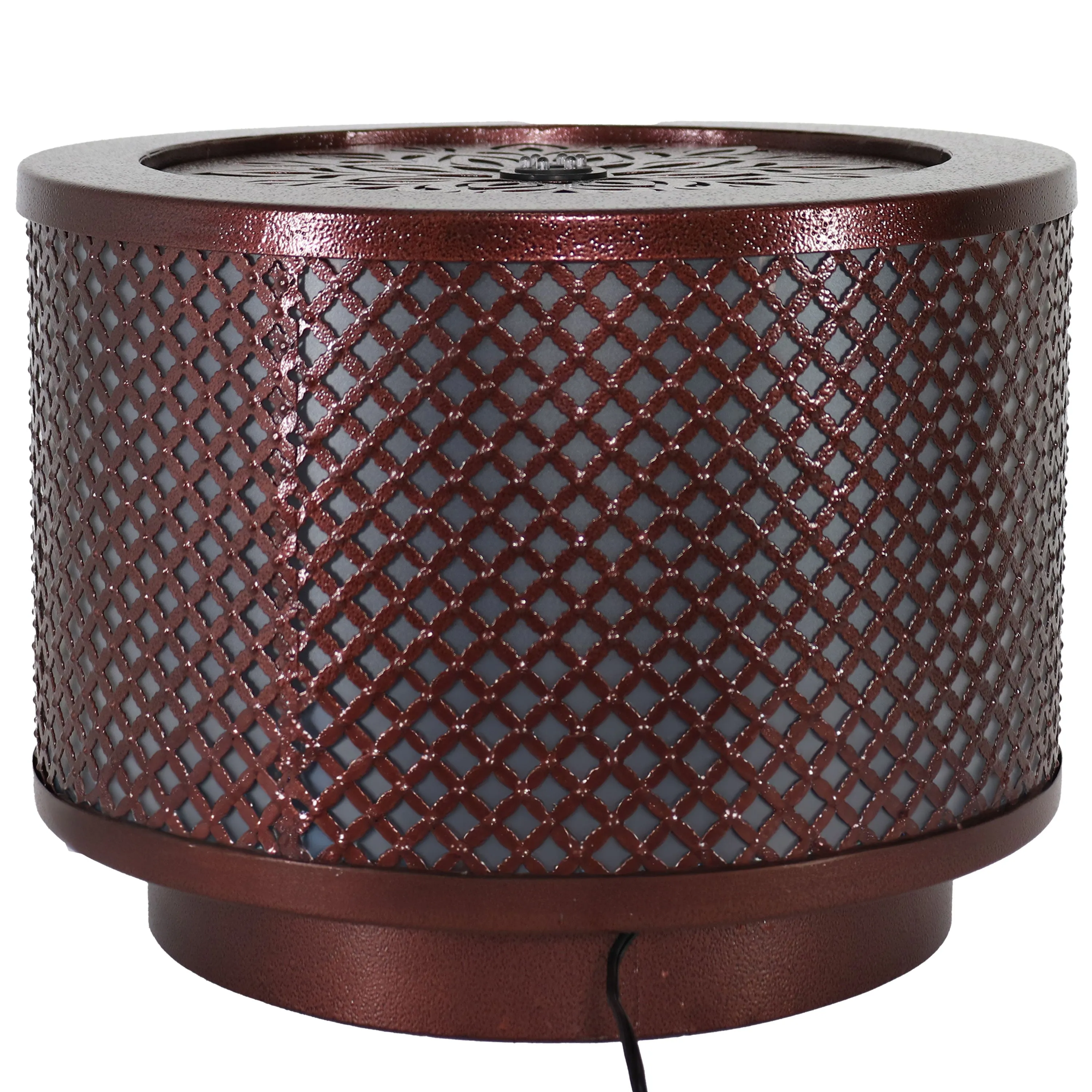 Sunnydaze Repeating Diamond Cylinder Iron Outdoor Water Fountain - 11.75"