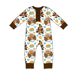 Thanksgiving Turkey Baby Boy Romper