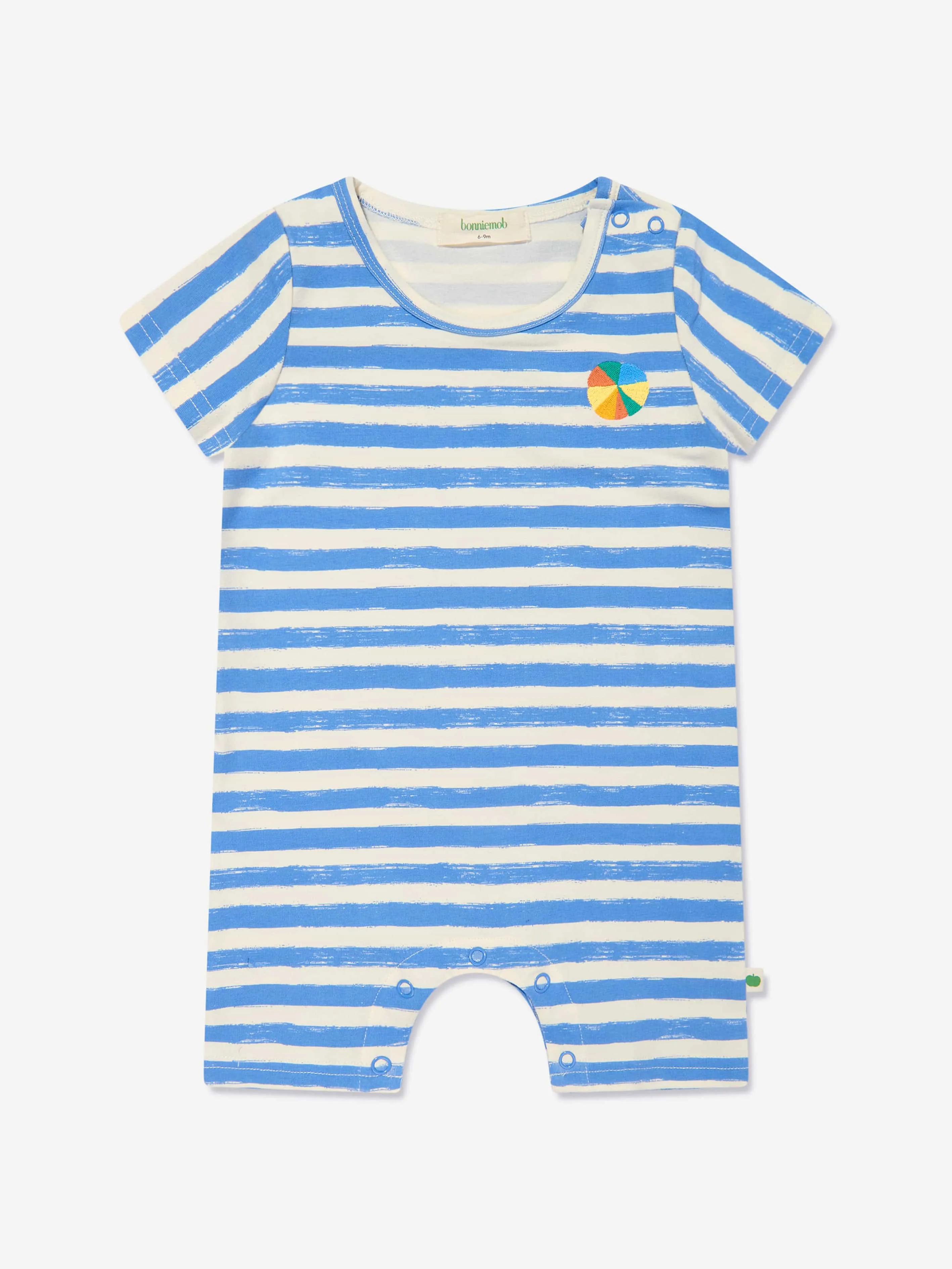 The Bonnie Mob Baby Boys Cockle Striped Romper in Blue