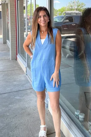 The Brady Romper-Light Blue