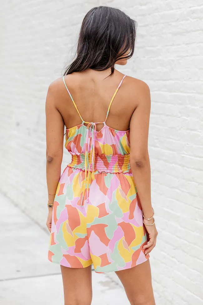 Time Slipped Away Multi Printed Abstract Tank Romper FINAL SALE