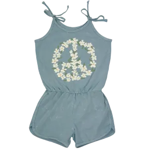 Tiny Whales Peace Flowers Romper