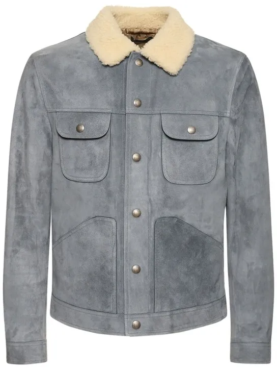 Tom Ford   Buttery suede shearling trucker jacket 