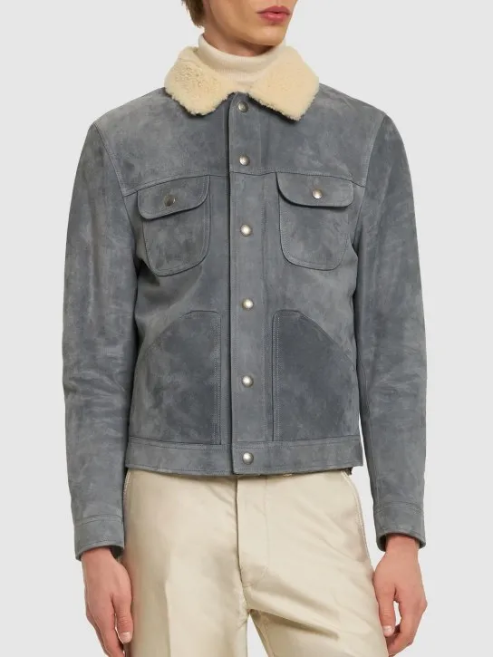 Tom Ford   Buttery suede shearling trucker jacket 