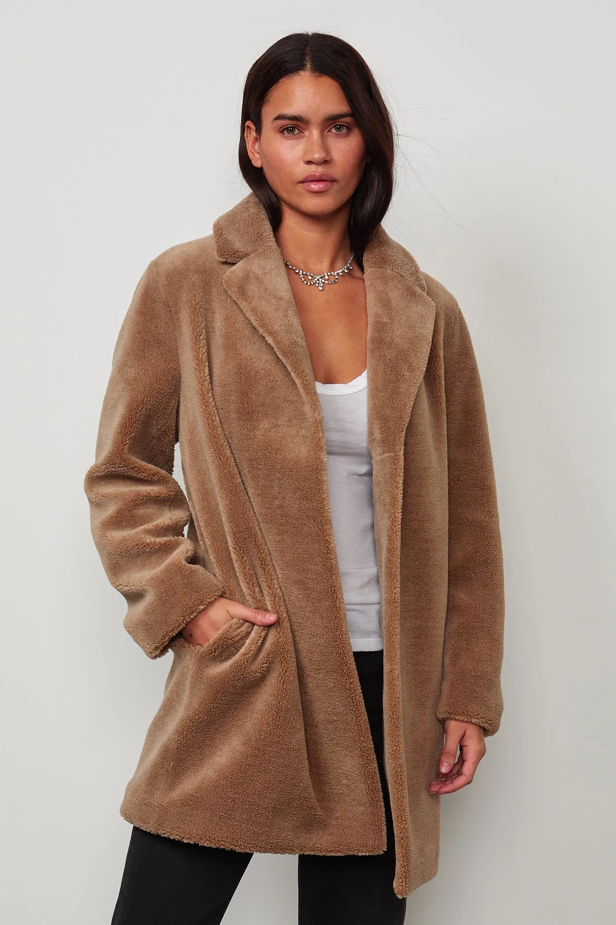 TRISHELLE LUX SHERPA OVERSIZED COAT