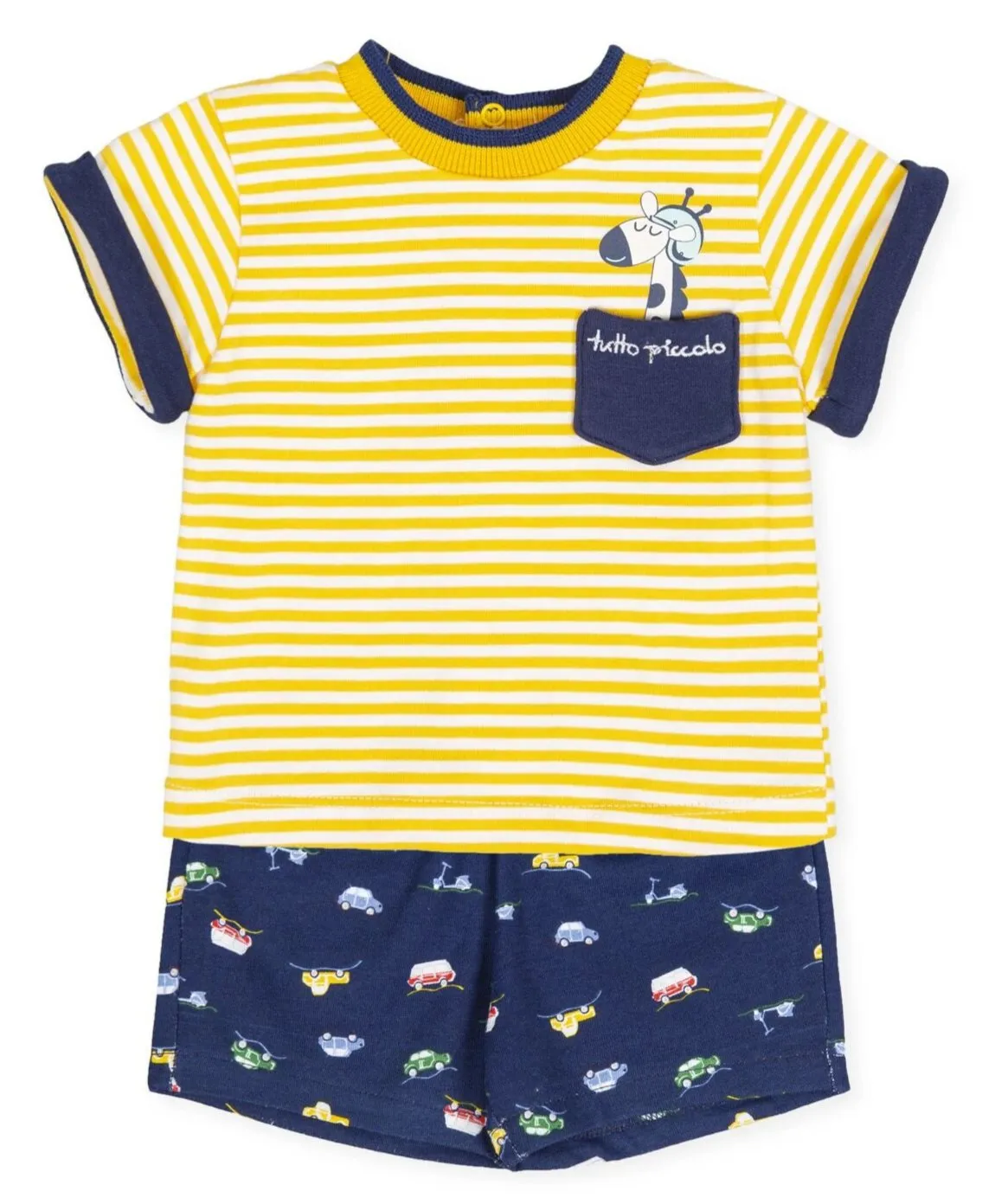 Tutto Piccolo Short Set - Yellow/Navy