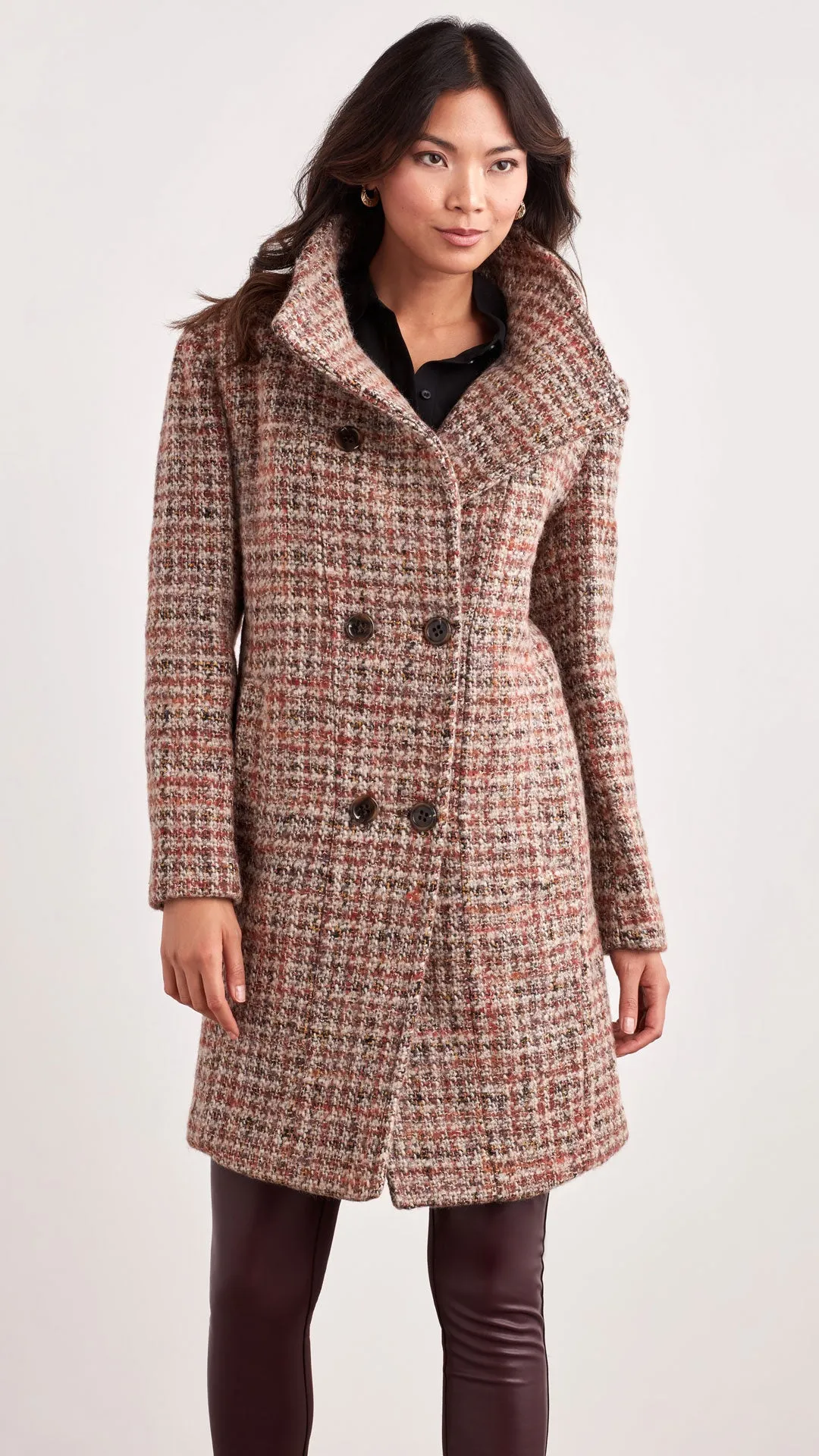 TWEED WOOL PEA COAT