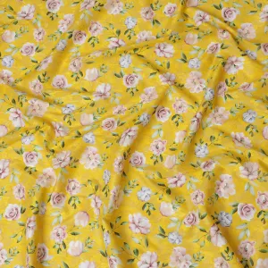 Uragiri Cotton Voile Fabric - Sunny Floral Print, 110 cm Wide, Authentic Japanese-D17720