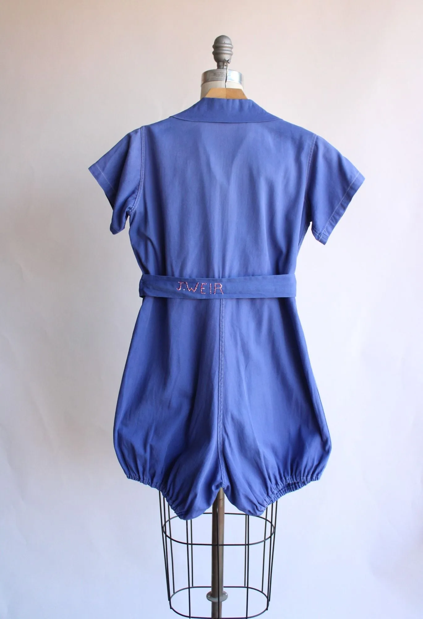 Vintage 1940s Blue Gym Uniform Romper