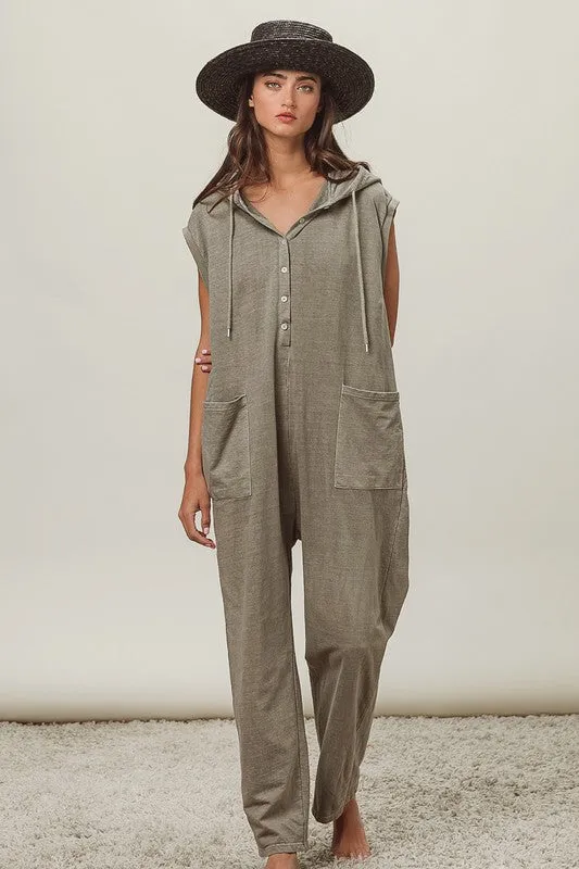 Vintage Taupe French Terry Jumpsuit