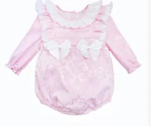 Wee me girl pink frilly romper