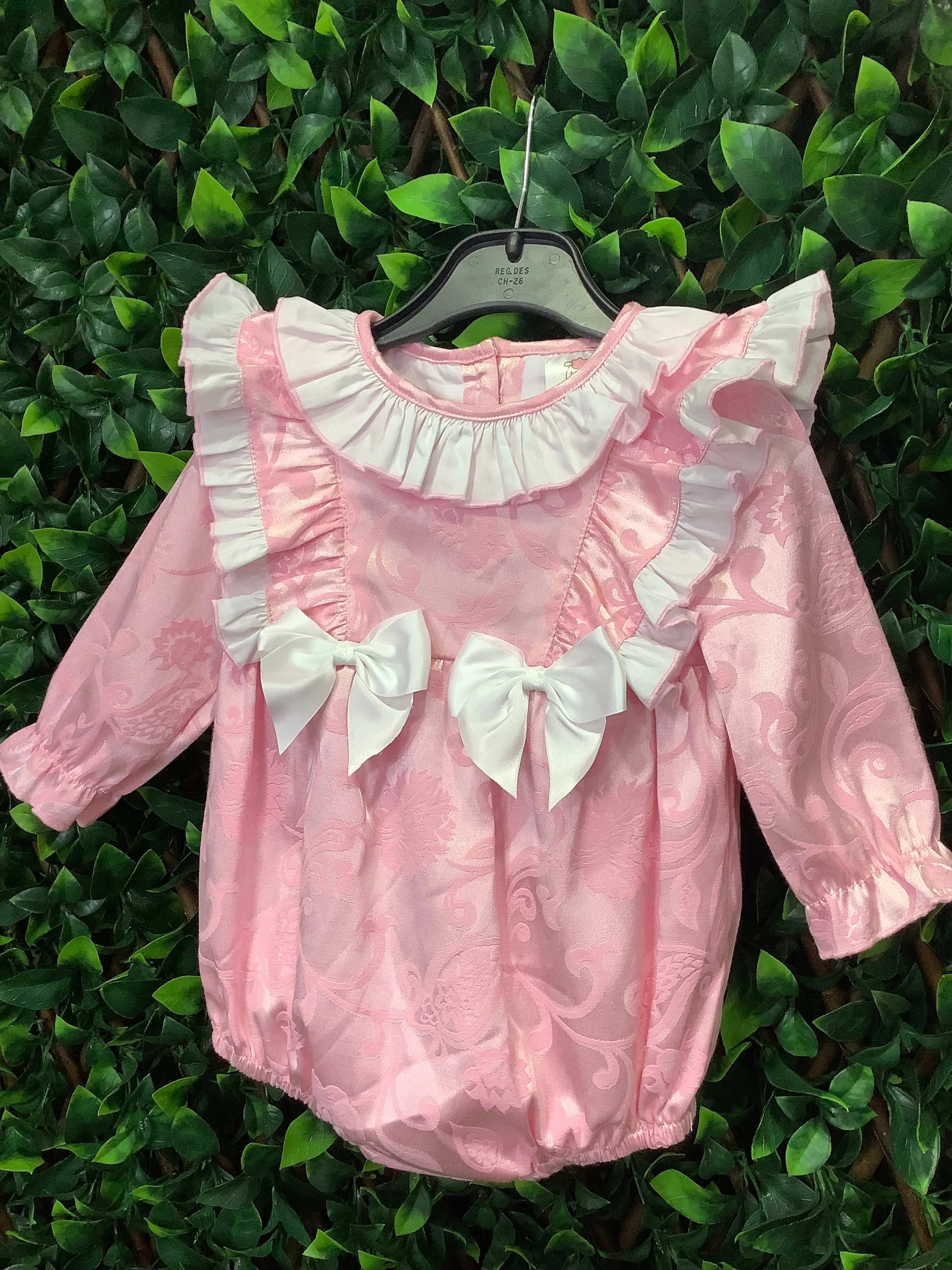 Wee me girl pink frilly romper